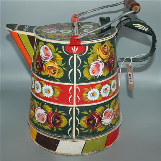 Painted barge watering can